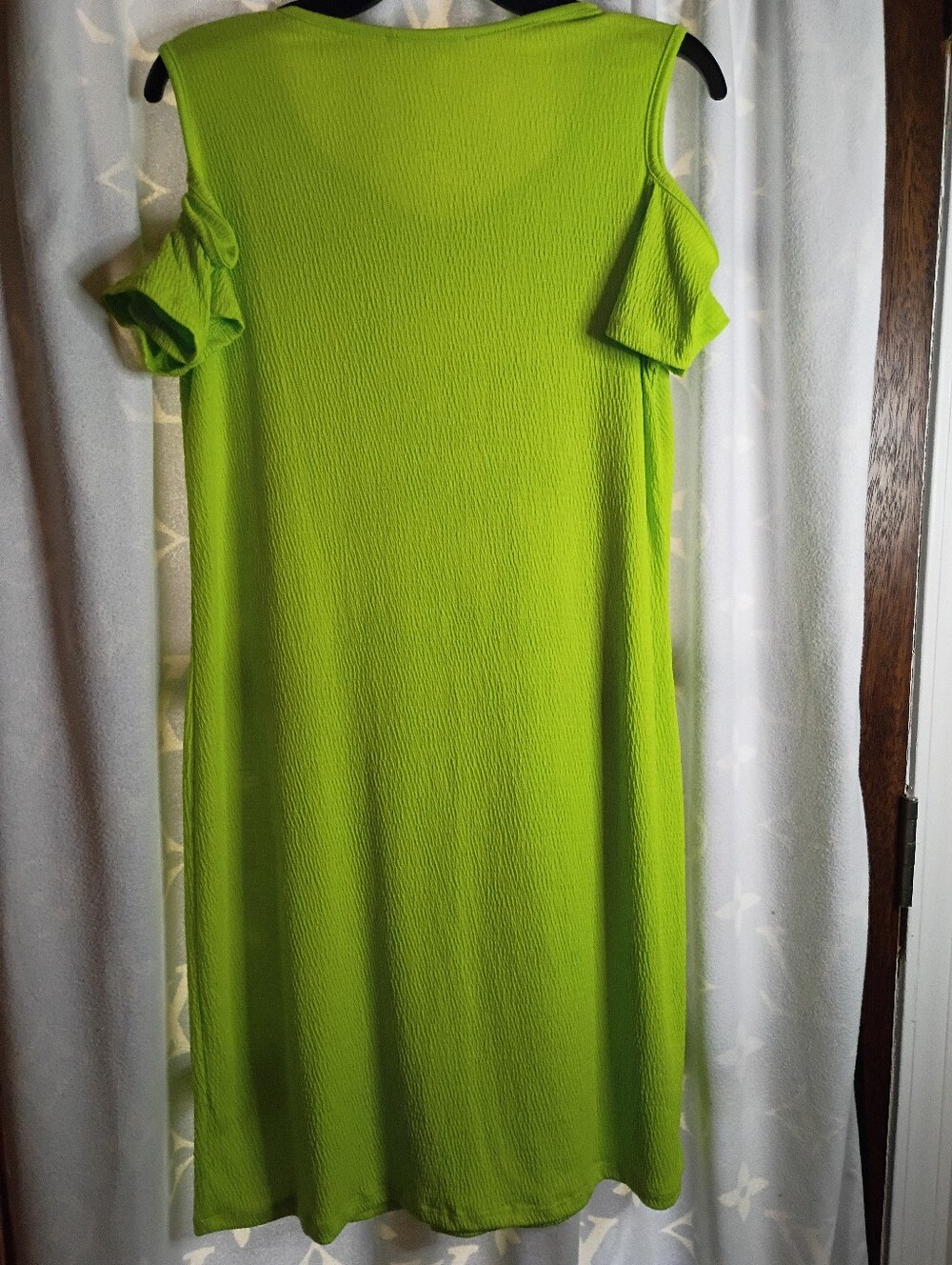 Lime Green Cold Shoulder Dress Or Cover Up - Picture 4 of 4